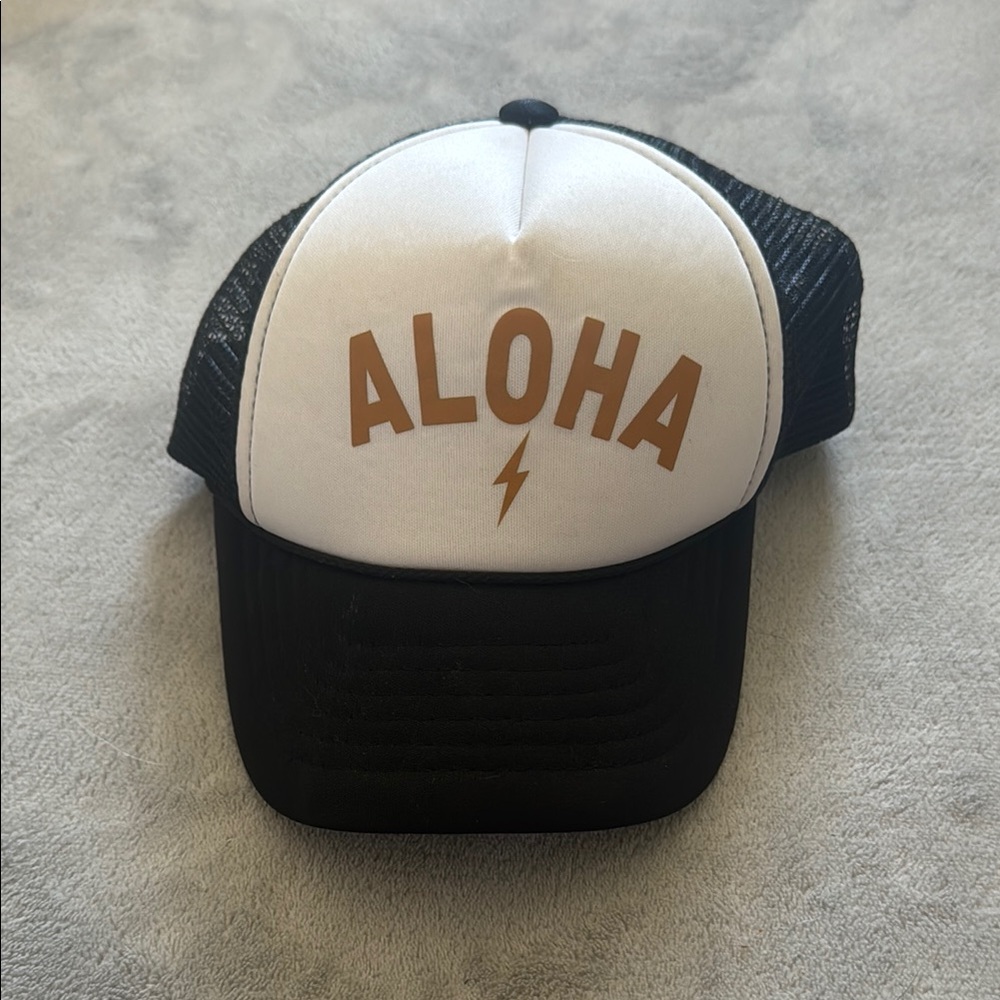 Infant Aloha Black and White Trucker Hat